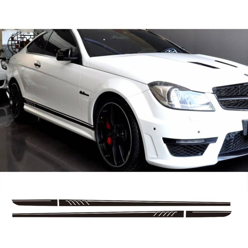 507 Stil Seitenschweller Racing Streifen Vinyl Aufkleber Aufkleber, für Mercedes Benz W204 S204 Coupe C63 AMG C180 C200 C230 C280 C300 C320 von YREAJZVS