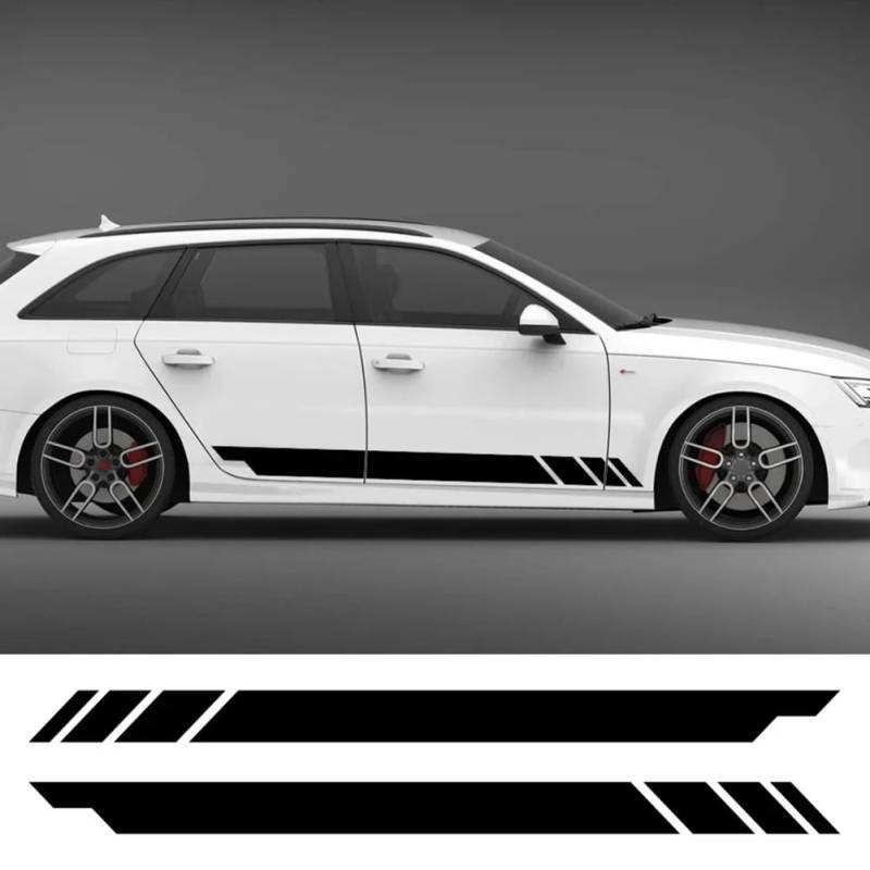 Auto Aufkleber Seitenstreifen Racing Tür Vinyl Aufkleber Grafik Auto Zubehör, für Audi A4 B8 B9 B7 8W 8K 8E B6 B5 Avant Quattro von YREAJZVS