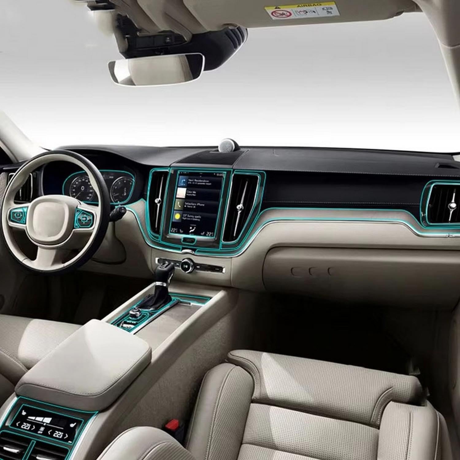 YREAJZVS Accessorie Auto-Innen-Zentralkonsole Gangschaltung Armaturenbrett Navigation Displayschutzfolie für Volvo XC60 2018 2019 2020 2021 von YREAJZVS