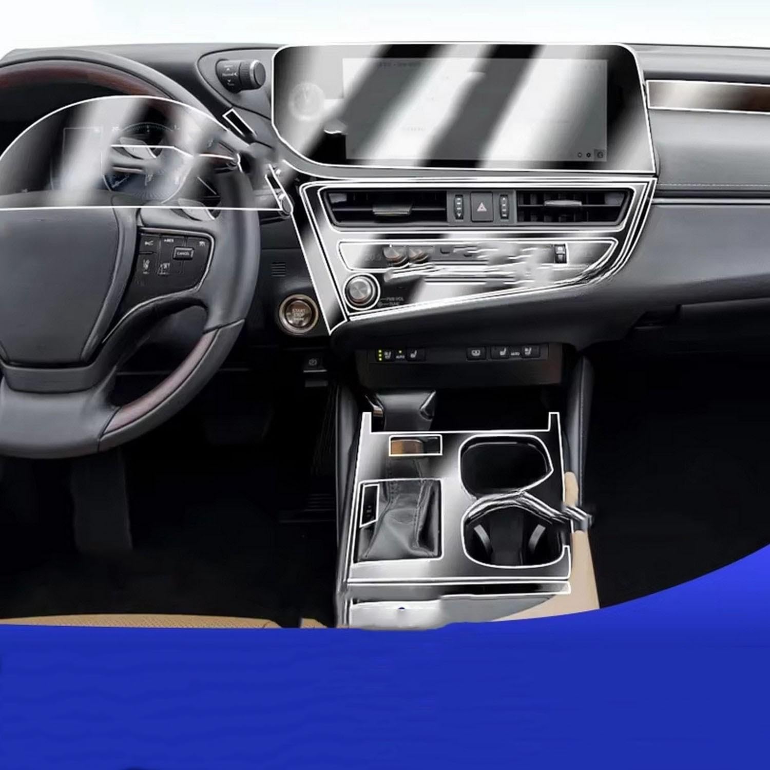 YREAJZVS Getriebe-Panel Armaturenbrett Navigation Automobilinnenraum Schutzfolie TPU Anti-Kratzer für Lexus ES 300h 2021 2022 2023 von YREAJZVS