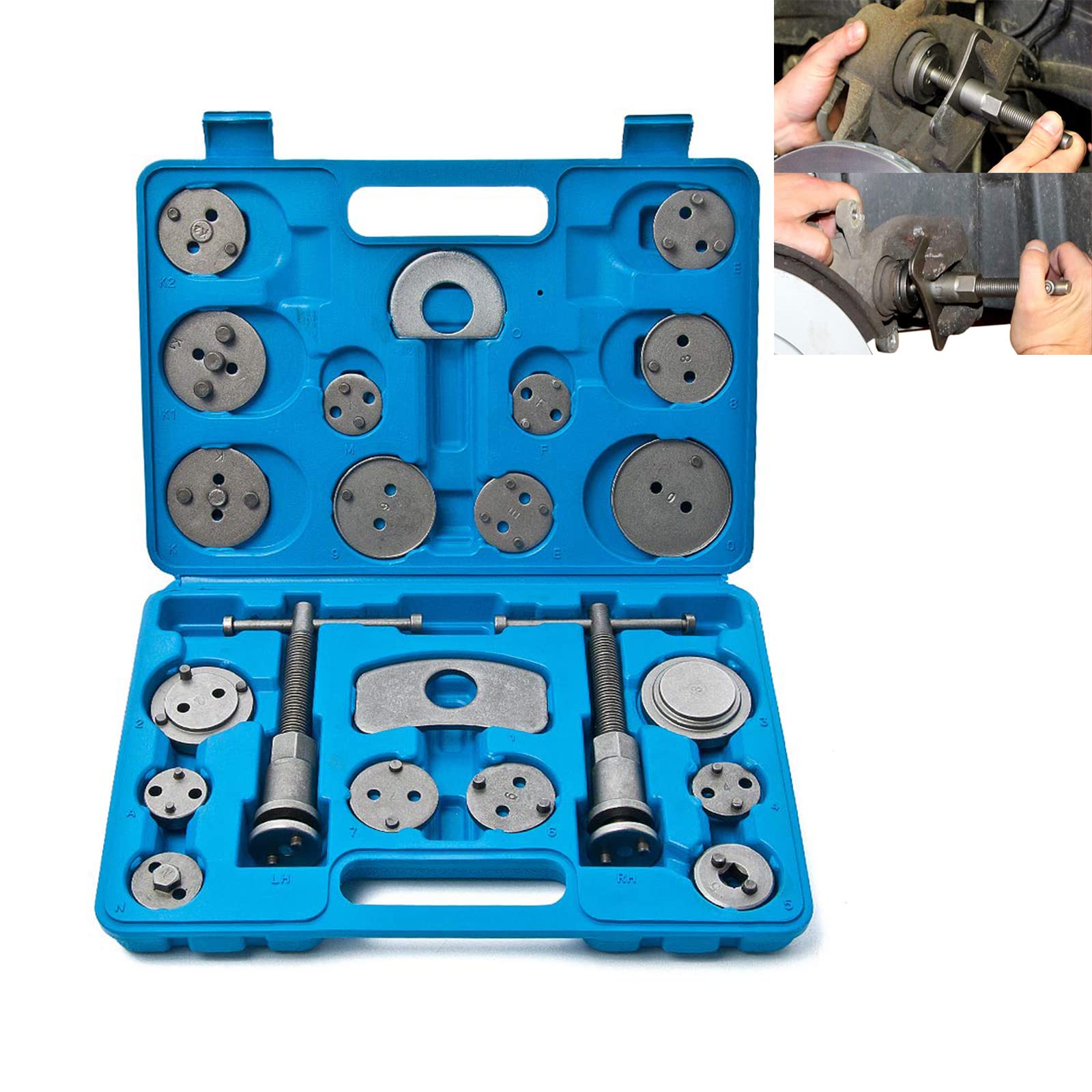 YRHome 23tlg Bremskolbenrücksteller Bremsen Satz Kolbenrücksteller Instandsetzung Werkzeug Set Universal KFZ Rücksteller Bremssattel Kolben Tool Kit Spindel von YRHome