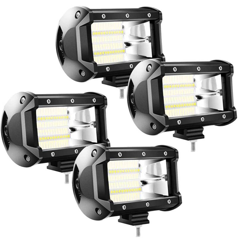 YRHome 72W LED Zusatzscheinwerfer Arbeitsscheinwerfer Scheinwerfer Flutlicht Offroad Arbeitslicht IP67 Wasserdicht LKW UTV SUV (4 x 72W) von YRHome