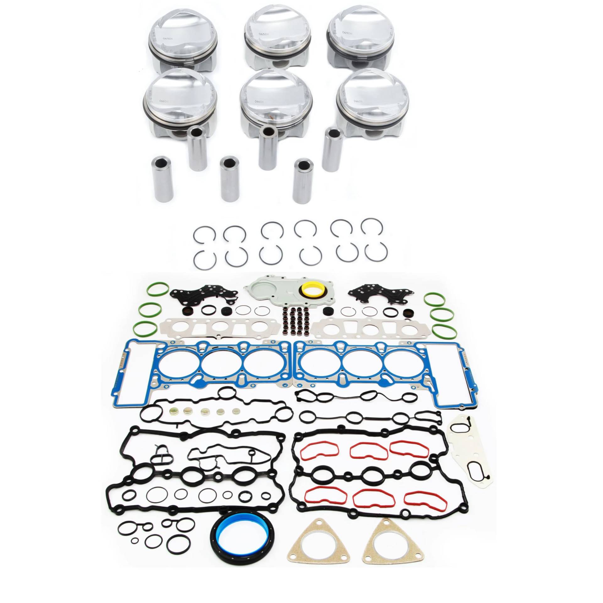 Kolbensätze und Motordichtungen Reparatursatz Kompatibel mit A4 A5 S5 A6 Q7 3.0TFSI, kompatibel mit 06E 103 148 AD 06E 107 066 DM 06E 103 483 Q von YRTJINYQ