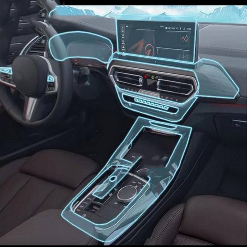 YRTJINYQ Auto-Innen-Mittelkonsole, transparente TPU-Schutzfolie, kratzfeste Reparaturfolie, für BMW X3/X4/iX3 2022 G01 G02 G08 von YRTJINYQ