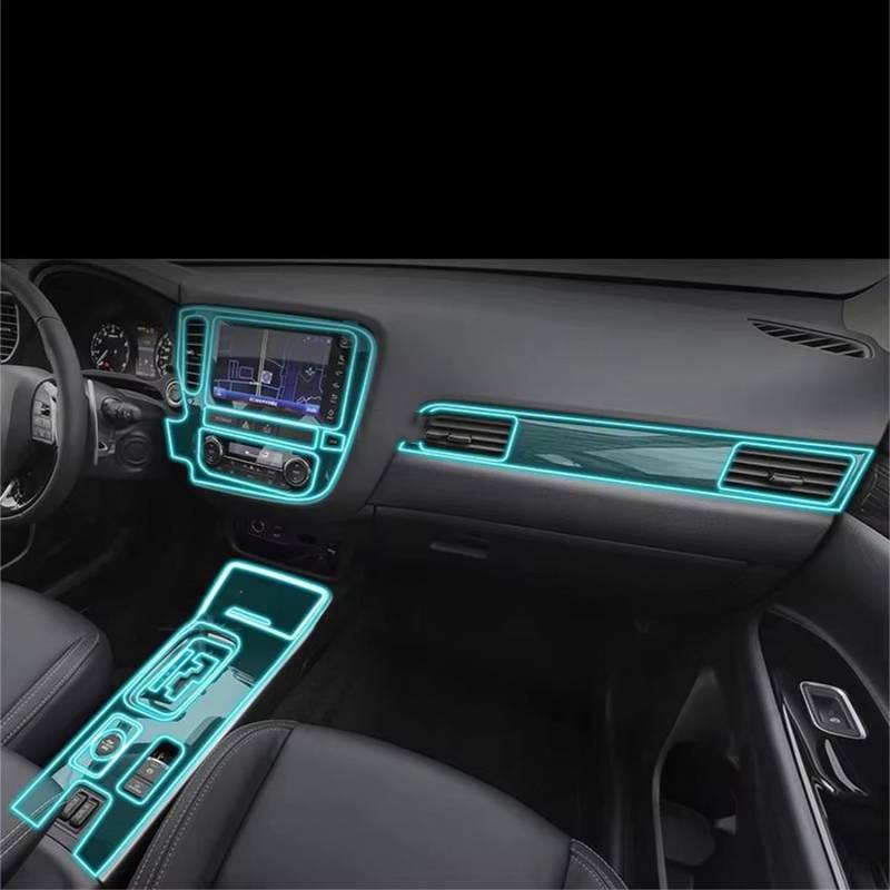 YRTJINYQ Transparenter TPU-Auto-Folie, Innenaufkleber, Mittelkonsole, Getriebe, Tür, Fenster, für Mitsubishi Outlander 2017–2021 von YRTJINYQ