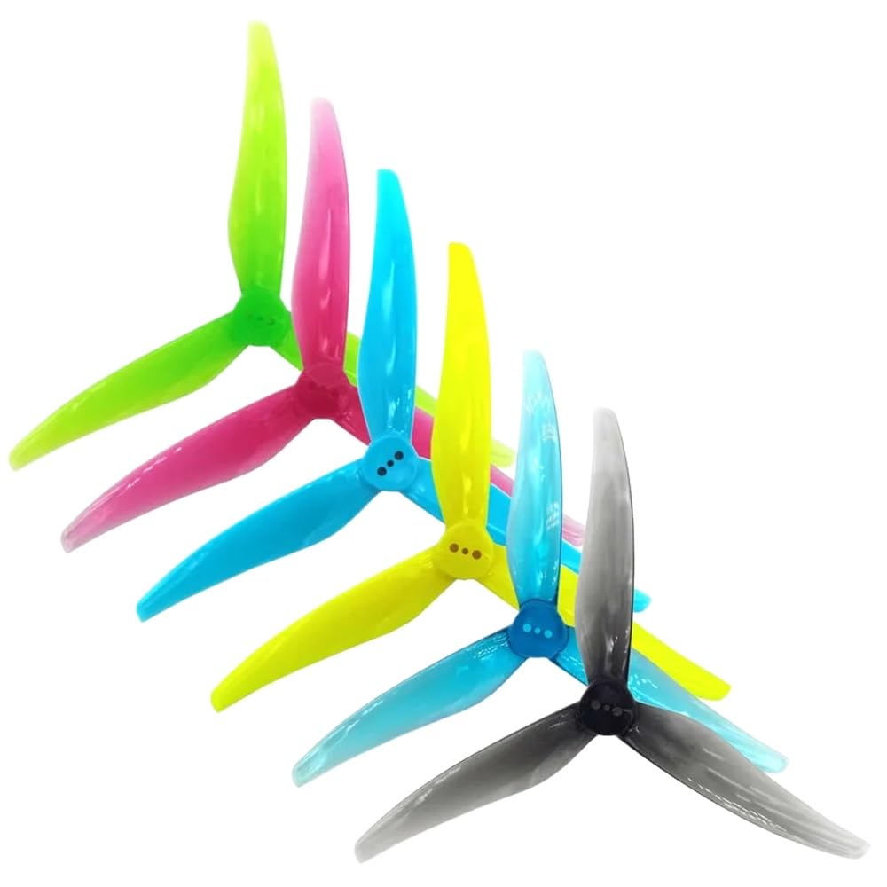 12 Paar SL 5125 5,1-Zoll-Propeller mit 1,5-mm- und 2,0-mm-Löchern, kompatibel mit bürstenlosem FPV-Motor für FPV-Renn- und Freestyle-Drohnen(Crystal Pink 2.0mm) von YRcEKH