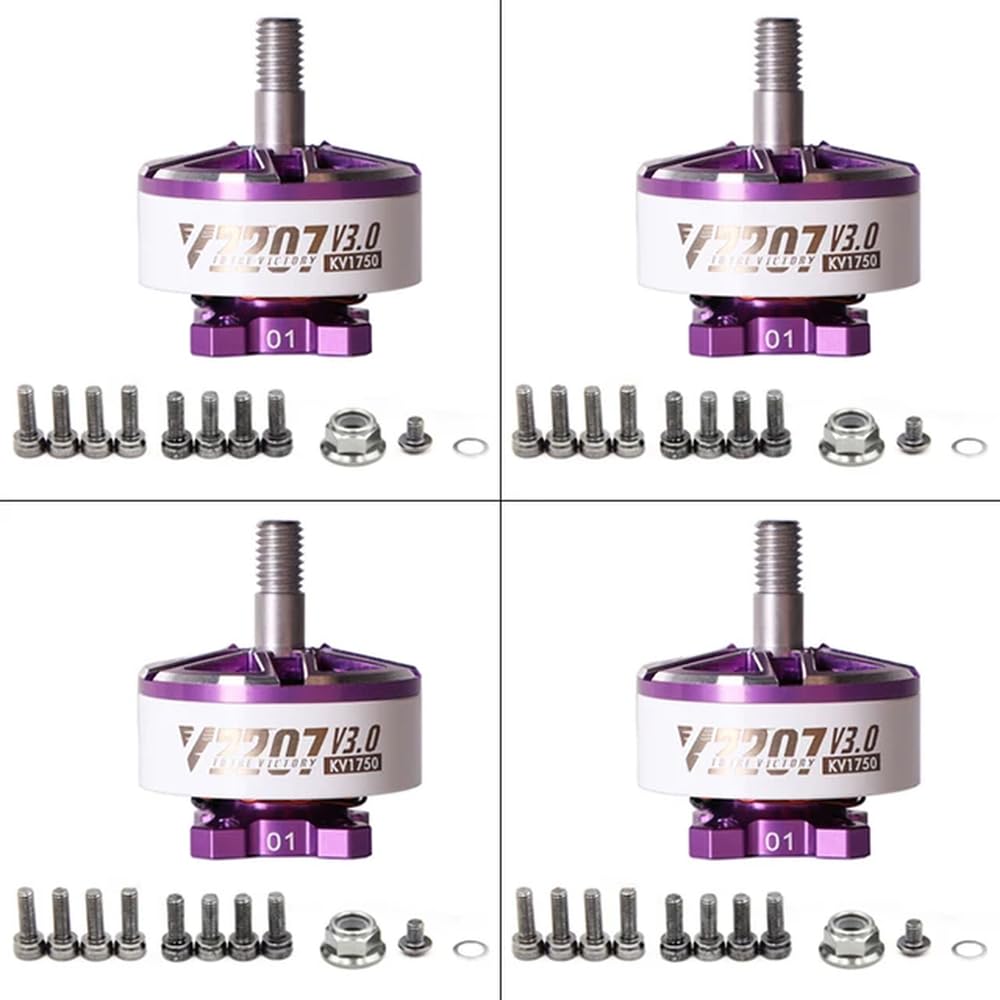 V2207 V3 Bürstenloser Motor KV1750 KV1950 KV2050 KV2550 Kompatibel mit 4-6S RC Racing Drone Quadcopter Teilen 1 bis 4 Packungen(4PCS KV1750) von YRcEKH