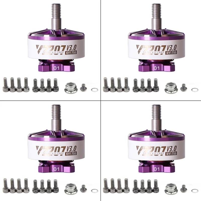 V2207 V3 Bürstenloser Motor KV1750 KV1950 KV2050 KV2550 Kompatibel mit 4-6S RC Racing Drone Quadcopter Teilen 1 bis 4 Packungen(4PCS KV1750) von YRcEKH