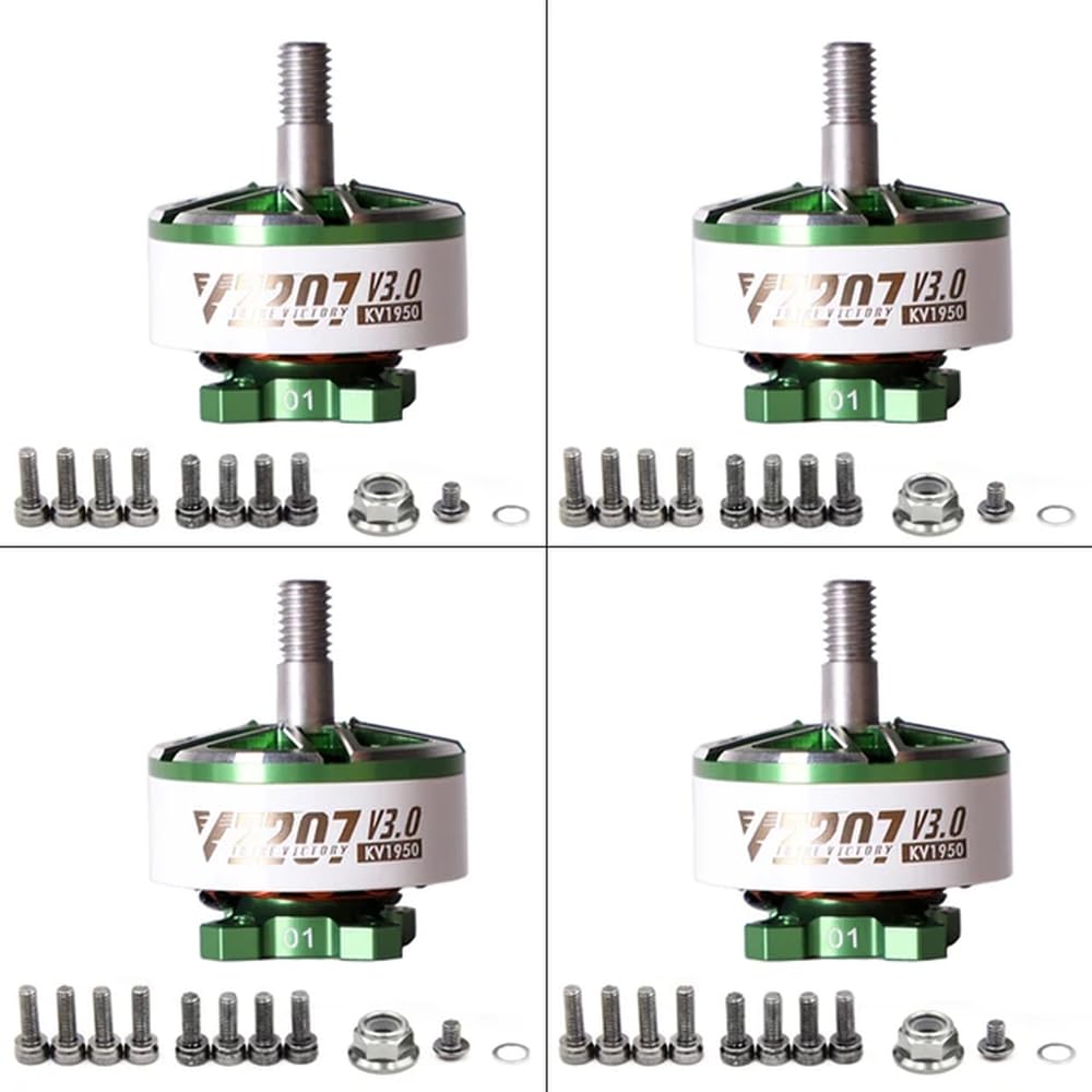 V2207 V3 Bürstenloser Motor KV1750 KV1950 KV2050 KV2550 Kompatibel mit 4-6S RC Racing Drone Quadcopter Teilen 1 bis 4 Packungen(4PCS KV1950) von YRcEKH