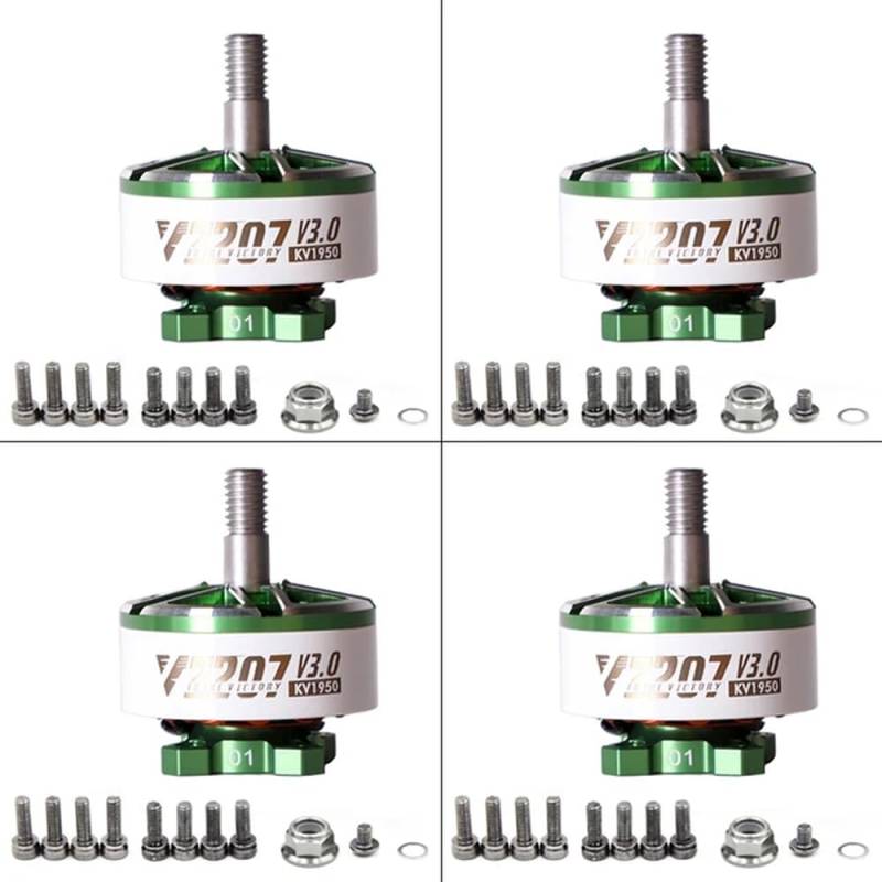 V2207 V3 Bürstenloser Motor KV1750 KV1950 KV2050 KV2550 Kompatibel mit 4-6S RC Racing Drone Quadcopter Teilen 1 bis 4 Packungen(4PCS KV1950) von YRcEKH