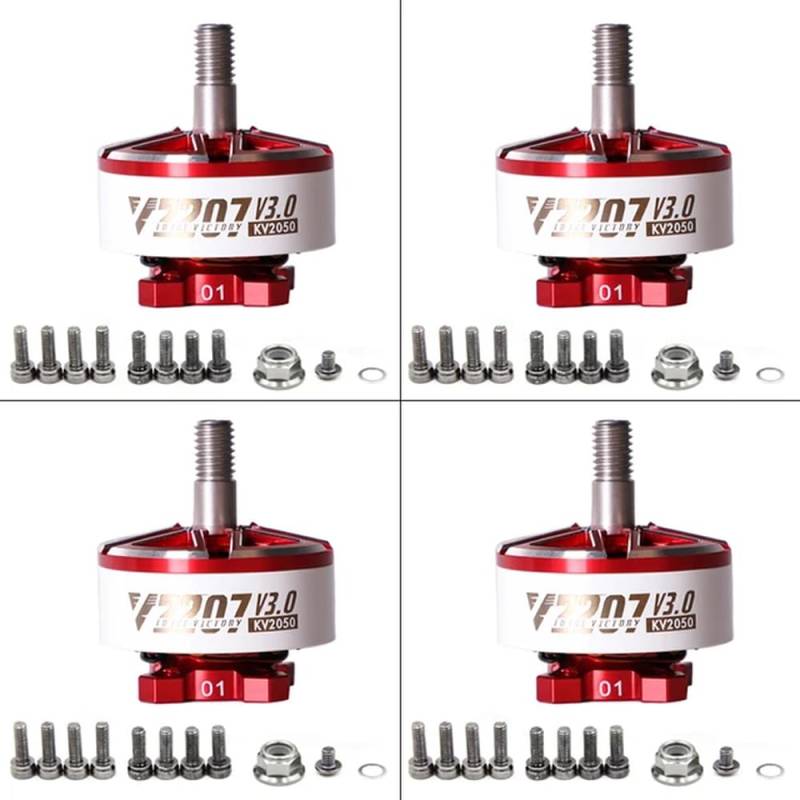 V2207 V3 Bürstenloser Motor KV1750 KV1950 KV2050 KV2550 Kompatibel mit 4-6S RC Racing Drone Quadcopter Teilen 1 bis 4 Packungen(4PCS KV2050) von YRcEKH