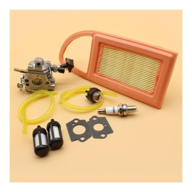 Vergaser Carb Filter Kraftstoffschlauch Primer Bulb Tune Up Kit Passend for STIHL BR550 BR600 BR500 Rucksackgebläse Zama C1Q-S183 von YRcEKH