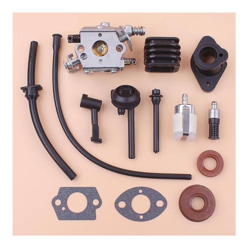 Vergaser Carb passend for chinesische Kettensäge 2500 25cc Heizölfilterleitung Dichtungssatz, passend for chinesische 2500 25cc Kettensäge Nclude 1 XC von YRcEKH