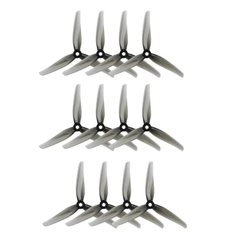 YRcEKH 6 Paar Tri-Propeller kompatibel mit XING-E 2207 Motor für 5 Zoll RC Racing Drone Modell Nazgul F5 5140(6pairs F5 Gray) von YRcEKH