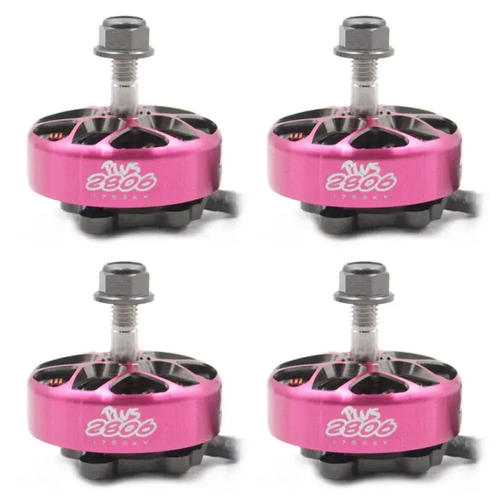 YRcEKH SmooX 2806 Plus Bürstenloser Motor 1350 kV 1750 kV 4–6S, kompatibel mit 7-Zoll-Propeller für Drohnen, die Langstreckenflüge Fahren(4pcs 1750kv Pink) von YRcEKH