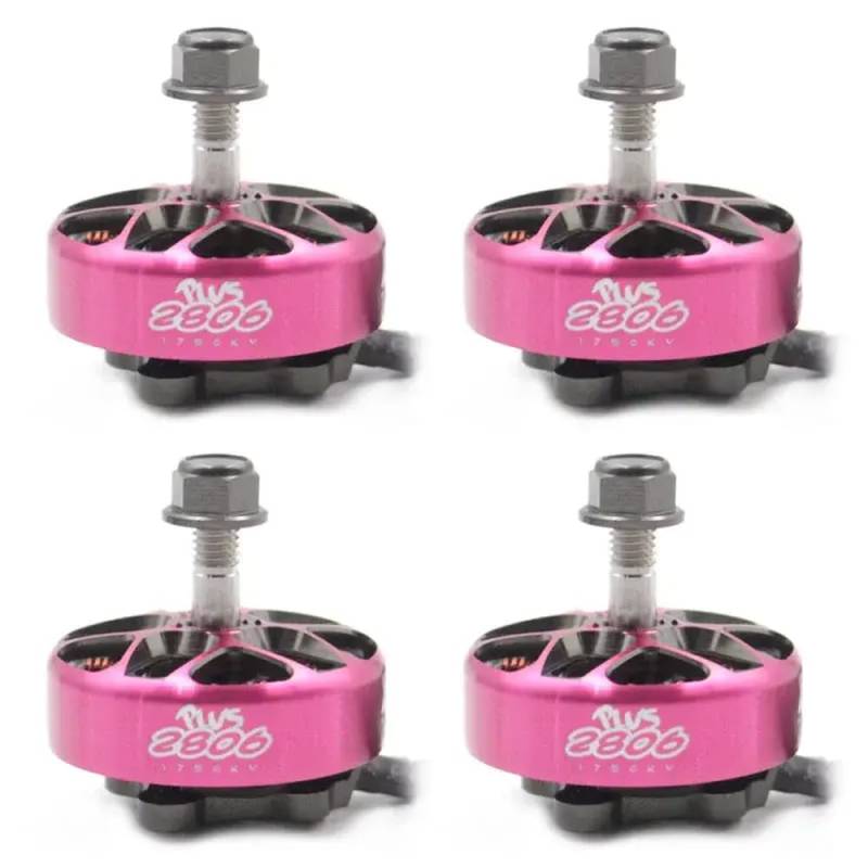 YRcEKH SmooX 2806 Plus Bürstenloser Motor 1350 kV 1750 kV 4–6S, kompatibel mit 7-Zoll-Propeller für Drohnen, die Langstreckenflüge Fahren(4pcs 1750kv Pink) von YRcEKH