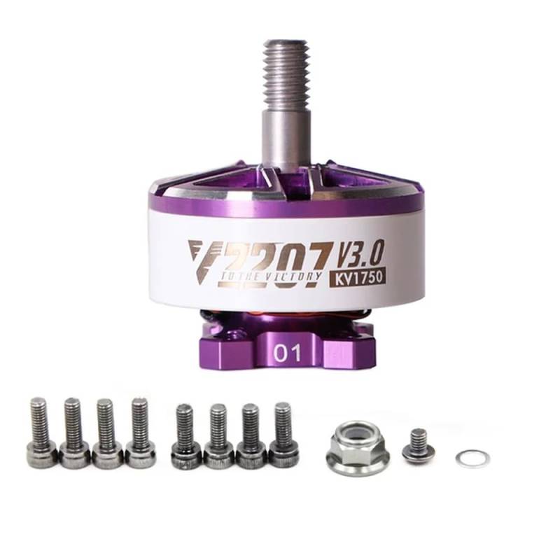 YRcEKH V2207 V3 Bürstenloser Motor KV1750 KV1950 KV2050 KV2550 Kompatibel mit 4-6S RC Racing Drone Quadcopter Teilen 1 bis 4 Packungen(1PCS KV1750) von YRcEKH