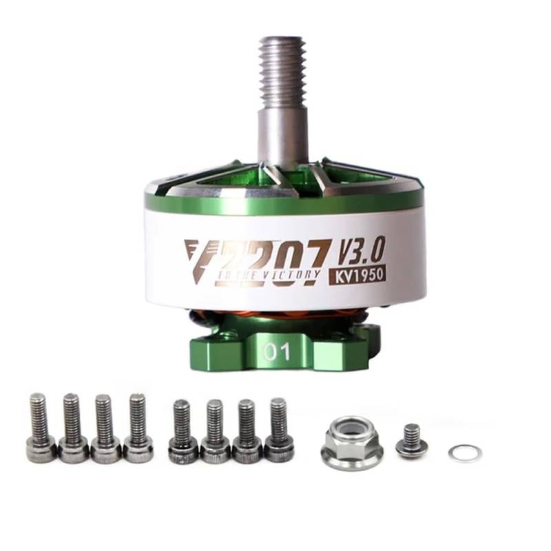 YRcEKH V2207 V3 Bürstenloser Motor KV1750 KV1950 KV2050 KV2550 Kompatibel mit 4-6S RC Racing Drone Quadcopter Teilen 1 bis 4 Packungen(1PCS KV1950) von YRcEKH