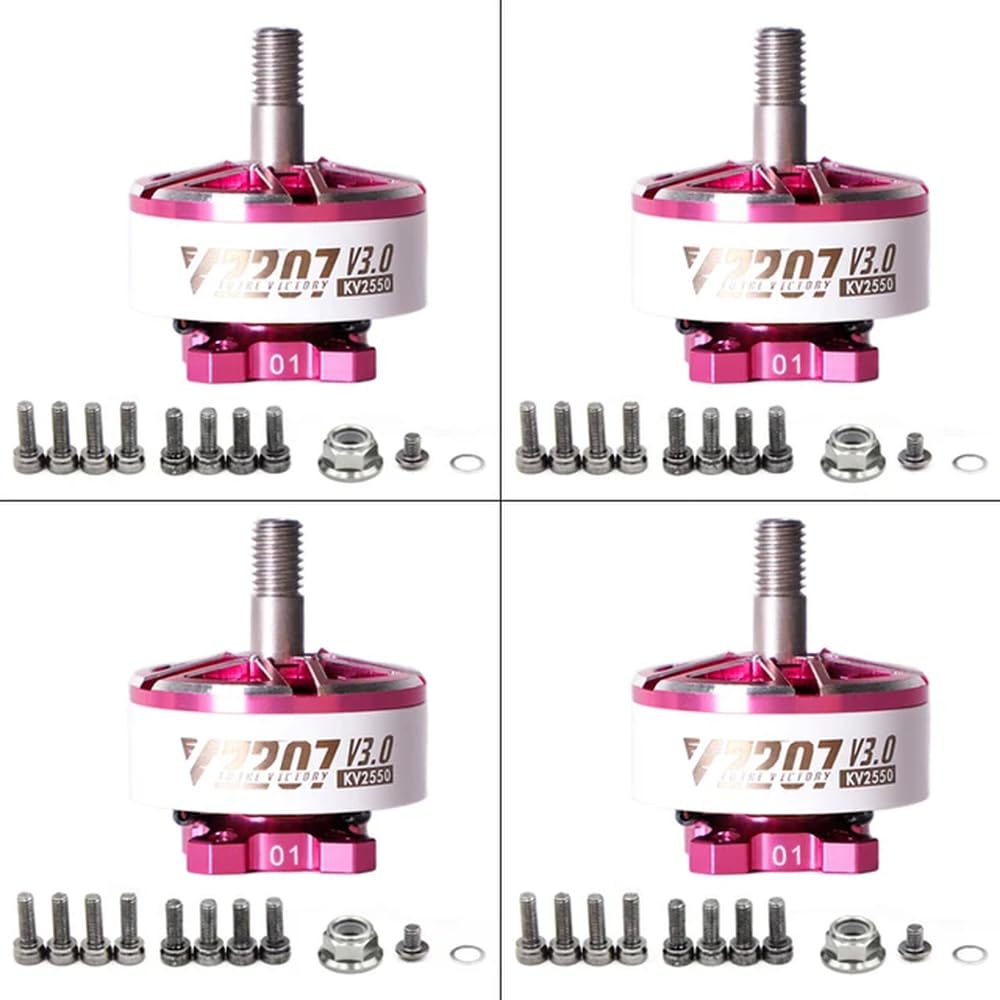 YRcEKH V2207 V3 Bürstenloser Motor KV1750 KV1950 KV2050 KV2550 Kompatibel mit 4-6S RC Racing Drone Quadcopter Teilen 1 bis 4 Packungen(4PCS KV2550) von YRcEKH