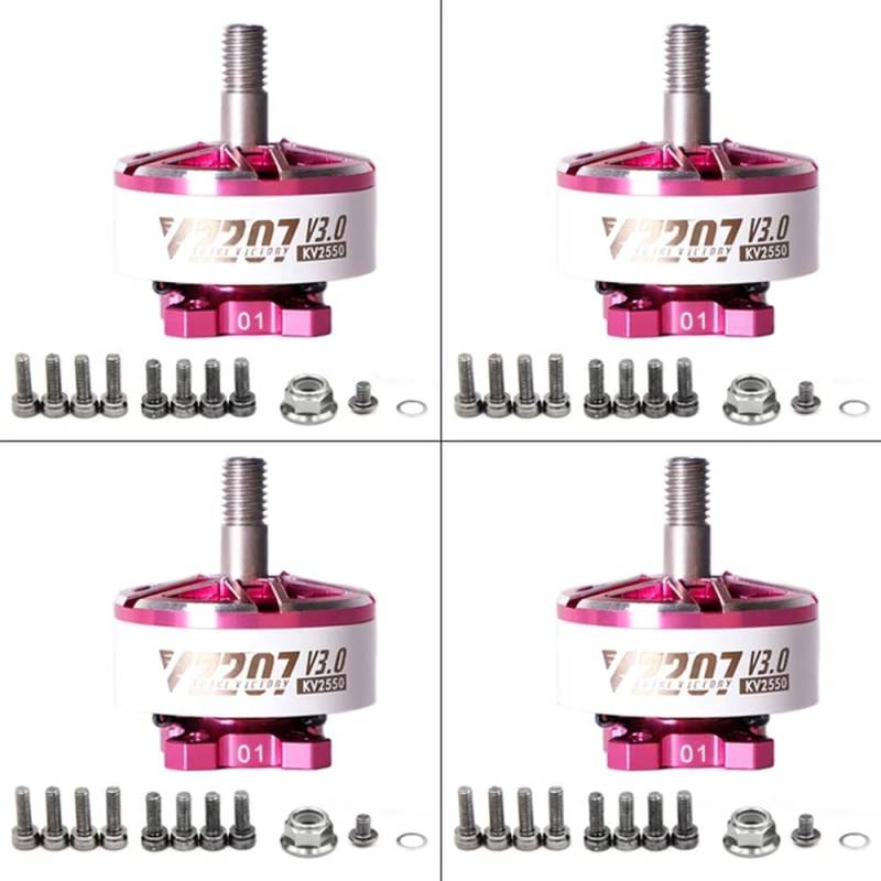 YRcEKH V2207 V3 Bürstenloser Motor KV1750 KV1950 KV2050 KV2550 Kompatibel mit 4-6S RC Racing Drone Quadcopter Teilen 1 bis 4 Packungen(4PCS KV2550) von YRcEKH