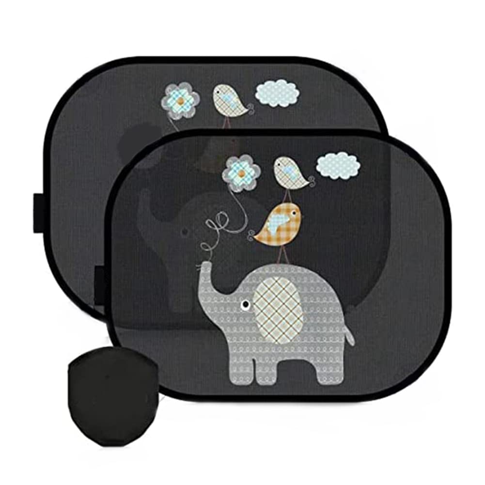 YSBRYD Auto-Sonnenschutz Baby mit UV-Schutz, Autofenster-Sonnenschutz für Kinder mit Niedlichen Tiermotiven, 44 X 36 cm, 2Er-Set von YSBRYD