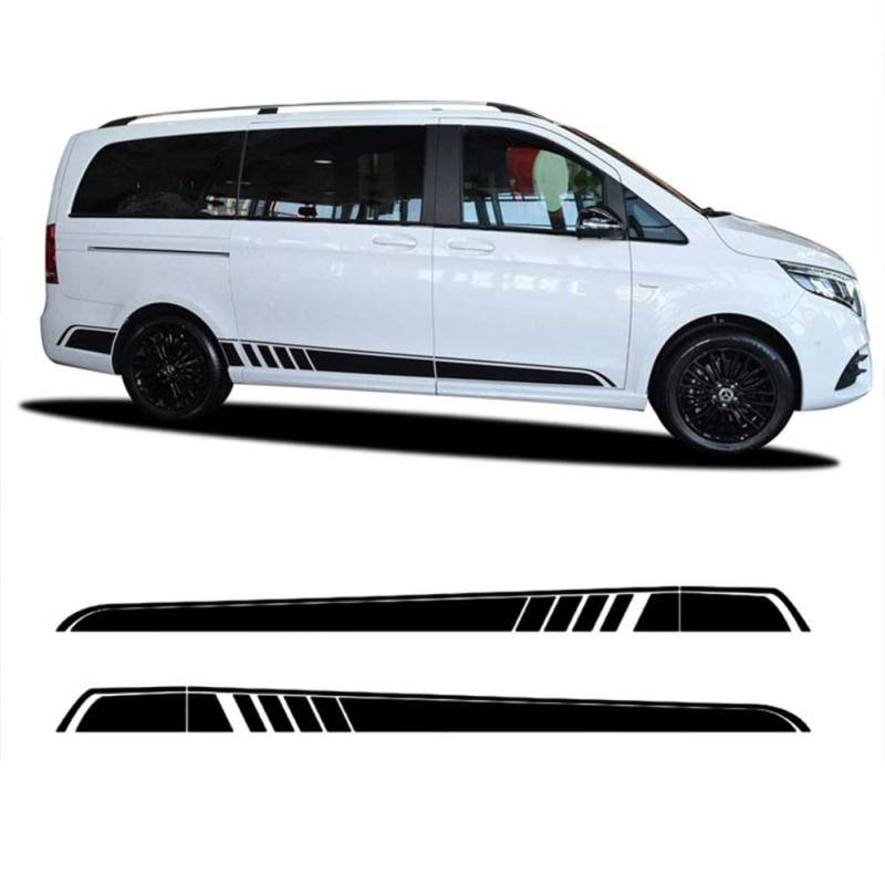 2 Stück Autotür Seitenstreifen Rock Aufkleber Aufkleber,Für Mercedes Benz V-Klasse Vito Viano W447 EQV V260 W639 W638 2019,Seitenschweller Aufkleber von YSLR