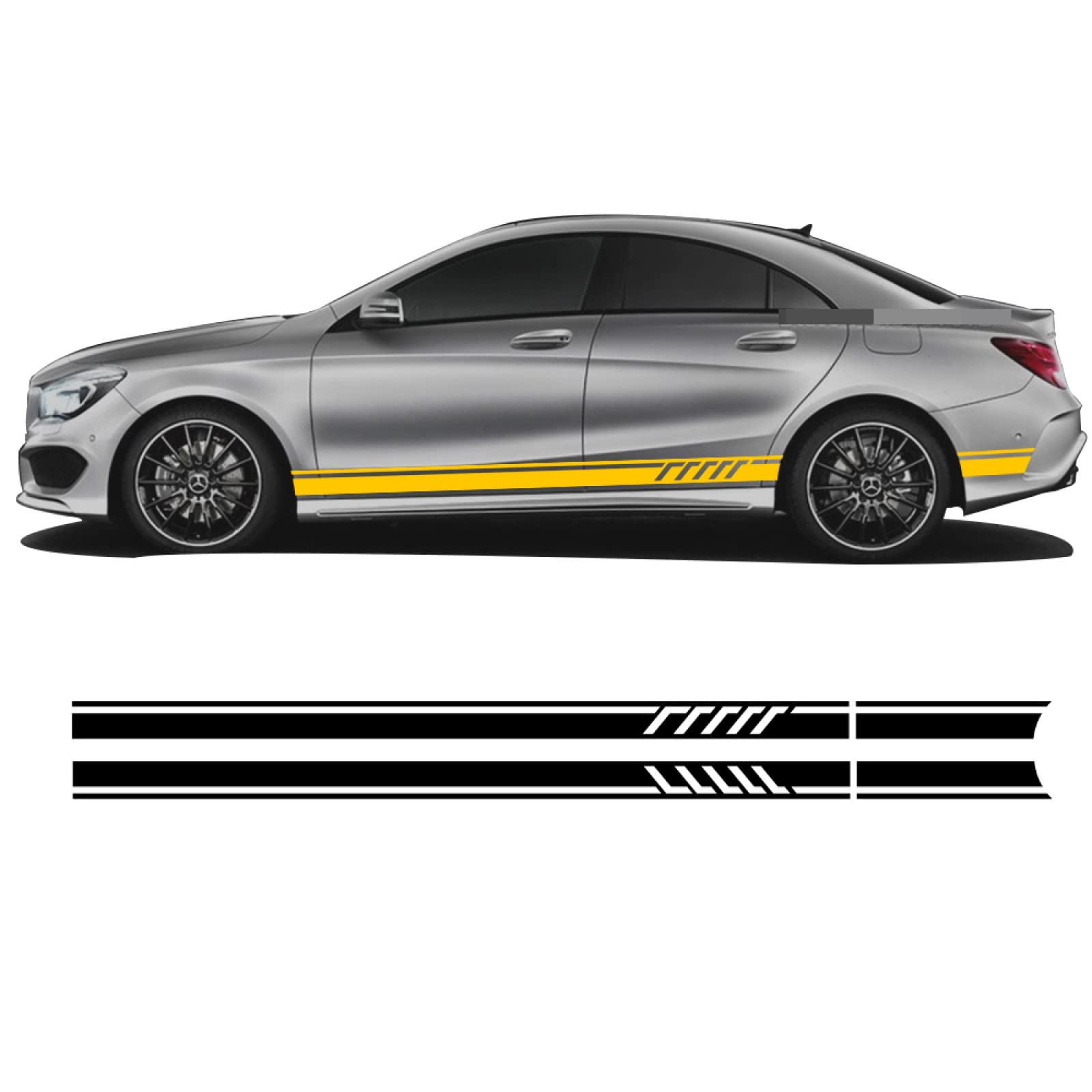 Seitenschweller Aufkleber Auto Aufkleber Racing Seitentür Streifen Rock Aufkleber,für Mercedes Benz CLA Klasse CLA45 CLA250 CLA200 CLA180 AMG W117 C117 X117 2 Stück von YSLR