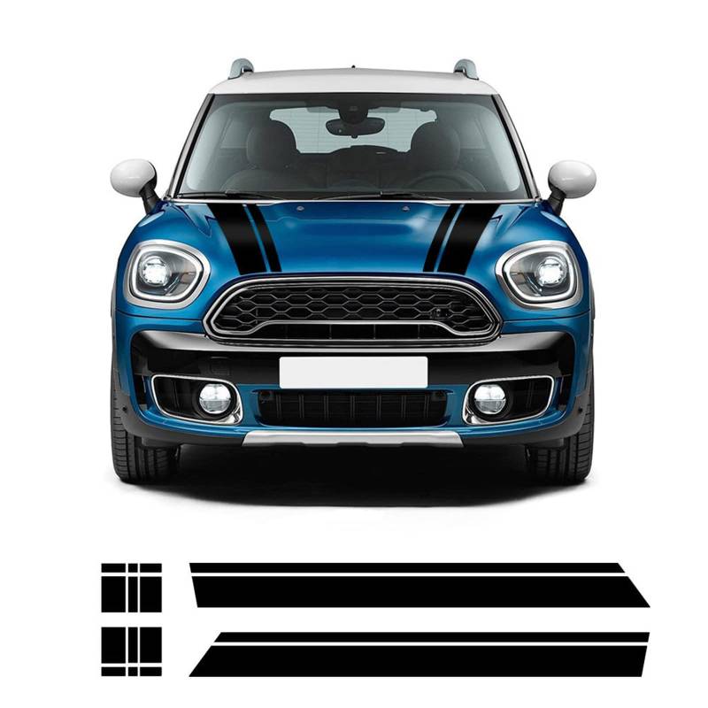 Seitenschweller Aufkleber Auto Styling Haube Motorhaube Aufkleber Seitenschweller Racing Streifen Heckklappe Aufkleber, für Mini Cooper Countryman f60 von YSLR