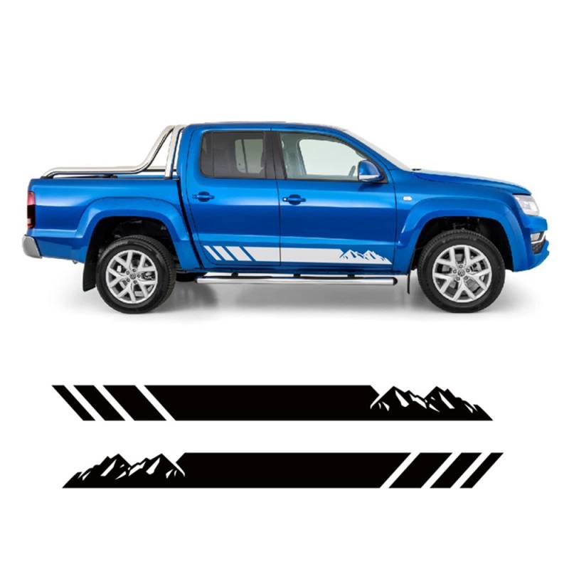 Seitenschwelleraufkleber für VW Amarok Off Road Mountain Graphics Vinyl Aufkleber Autotür Seitenschweller Aufkleber Auto Body Pickup Trunk Stripes von YSLR