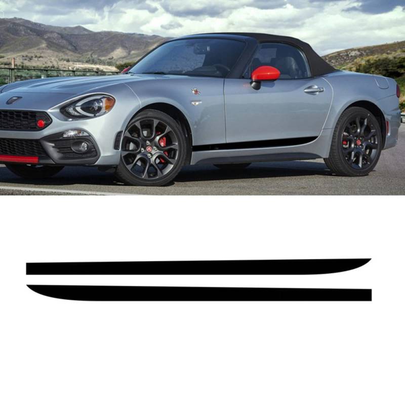 YSLR Seitenschwelleraufkleber für FIAT 124 Spider, Autotür Seitenschweller Aufkleber Sport Racing Stripes Auto Body Decor Vinyl Decals Beide Seiten außen von YSLR