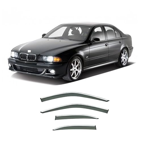 YSOLDA 4 Stück Auto Windabweiser Regenabweiser,für BMW 5 Series E39 E60 F10 G30,1996-2023+,Regenschutz Seitenfenster Luftabweiser,E39 1996-2003 von YSOLDA