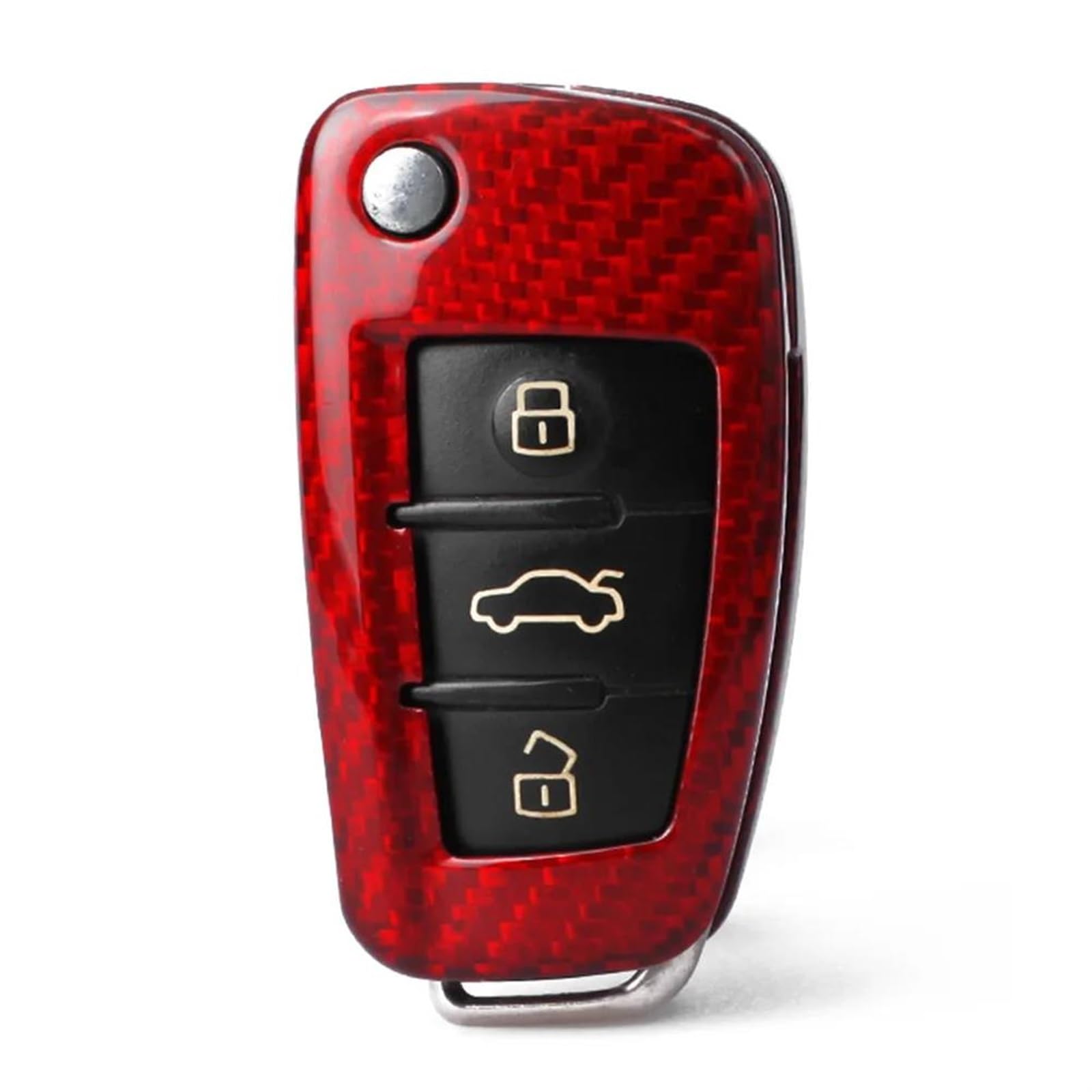 schlüsselgehäuse Für A6 Für A4 Für A3 A1 TT Für Q3 Für Q7 S3 Rot Auto Schlüssel Fob Fall Remote Key Shell Cover Real Carbon Fiber Gehäuse autoschlüssel hülle von YSPOKJ