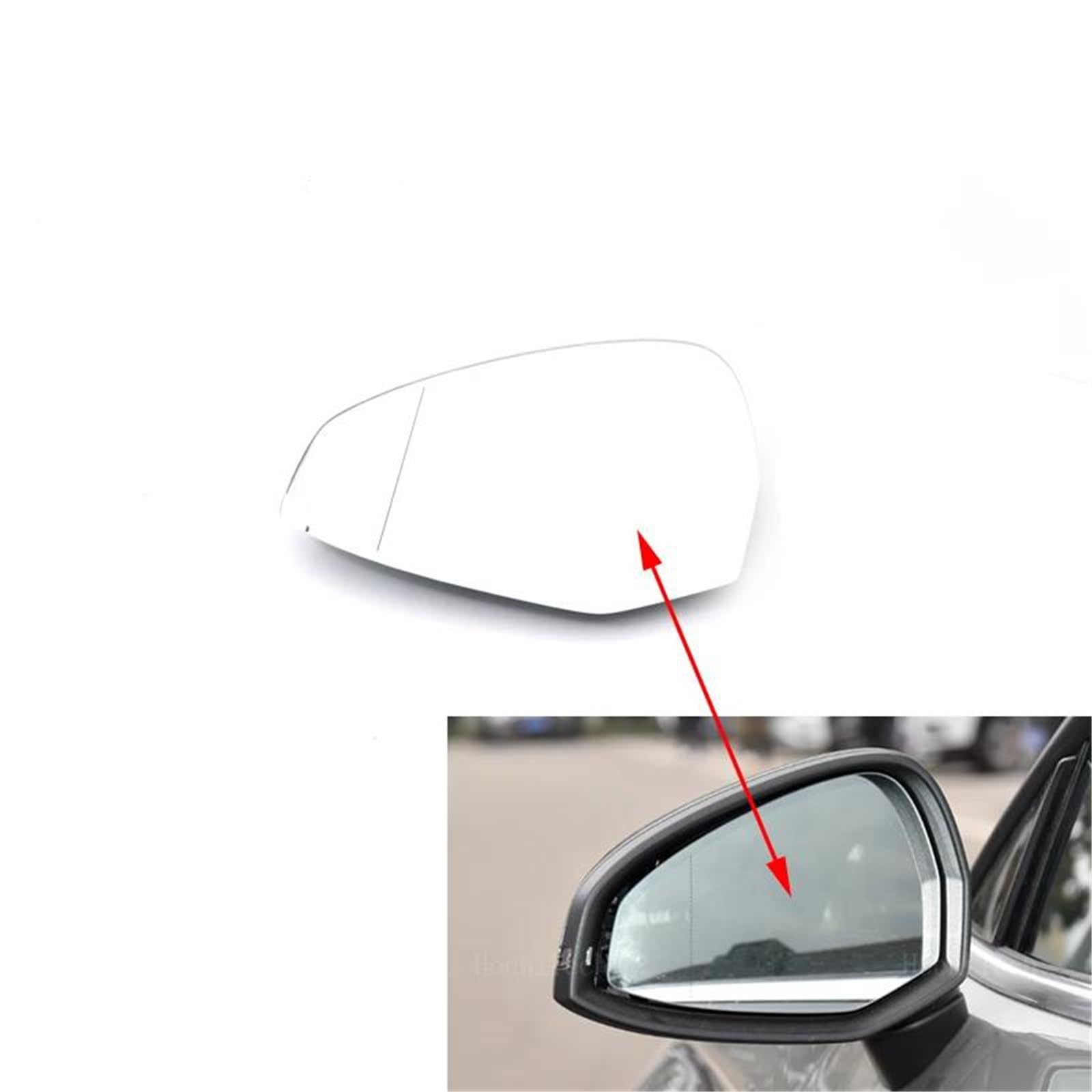 Spiegelglas Heizbar Seitlich beheiztes elektrisches Weitwinkel-Außenspiegelglas für A4 S4 RS4 RS 4 B9 A5 S5 RS6 RS 5 2016–2023 Zubehör Außenspiegel Glas(Left of Mirror Glass) von YSQIFBABD