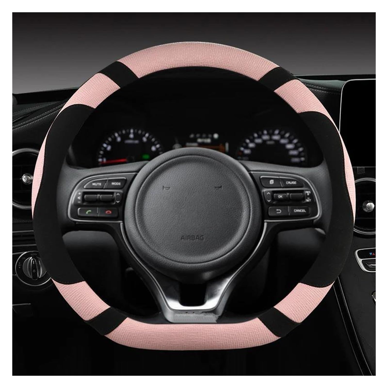 Auto Lenkradbezug D Typ Lenkradabdeckung Wrap für Kia für Stinger für Stonic für Sportage für Proceed K5 für Optima Lenkrad Abdeckung(PINK) von YSQOFDNFD