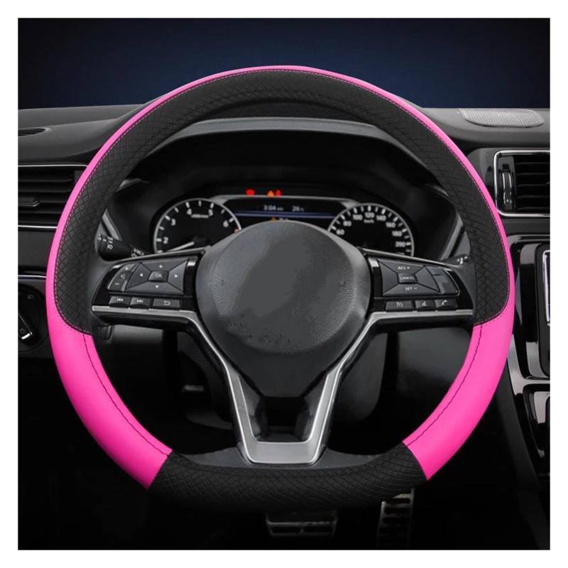 Auto Lenkradbezug D-förmige Lenkradabdeckung aus PU-Leder für Nissan für Rogue/für Rogue Sport 2016–2020 für X-Trail 2017–2021 Lenkrad Abdeckung(PINK) von YSQOFDNFD