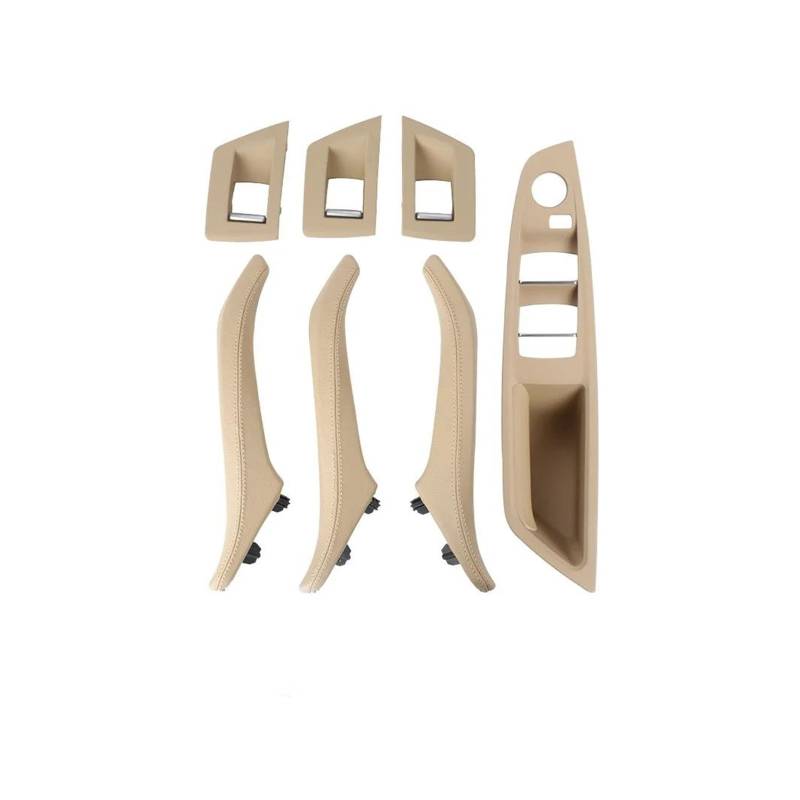 Türgriff Innen Auto-Innentürgriffe aus Leder, 7-teilig, komplettes Set für 5er F10 F11 51417225866 Innenhaltegriff(RHD Beige) von YSQOFDNFD