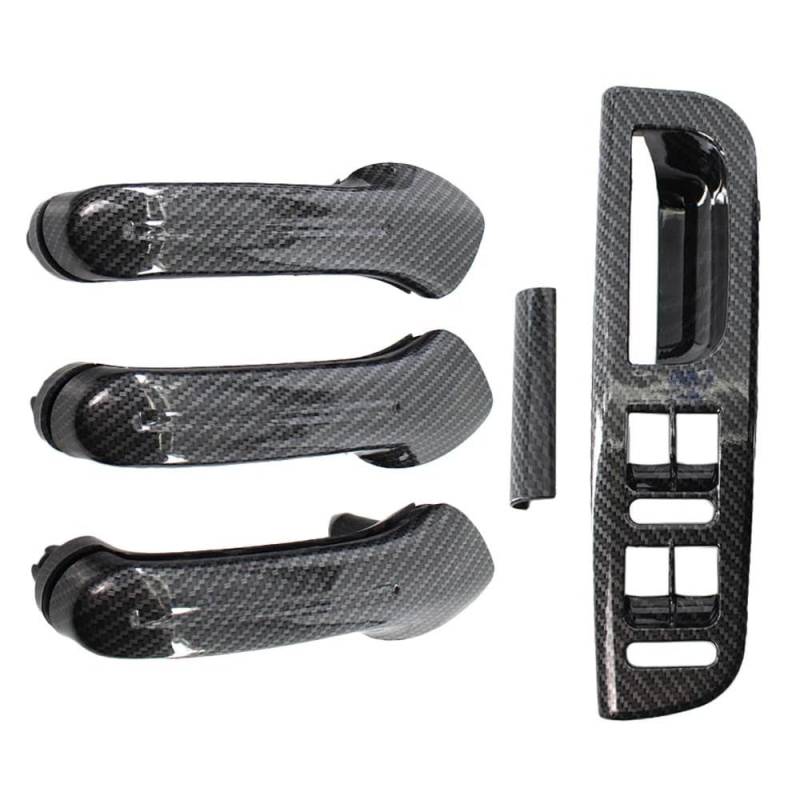 Türgriff Innen Carbon Fiber Innentür Haltegriff Abdeckung Schalter Lünette LHD/RHD Für VW Für Jetta Für Golf MK4 1998-2004 Innenhaltegriff(Linkslenker) von YSQOFDNFD