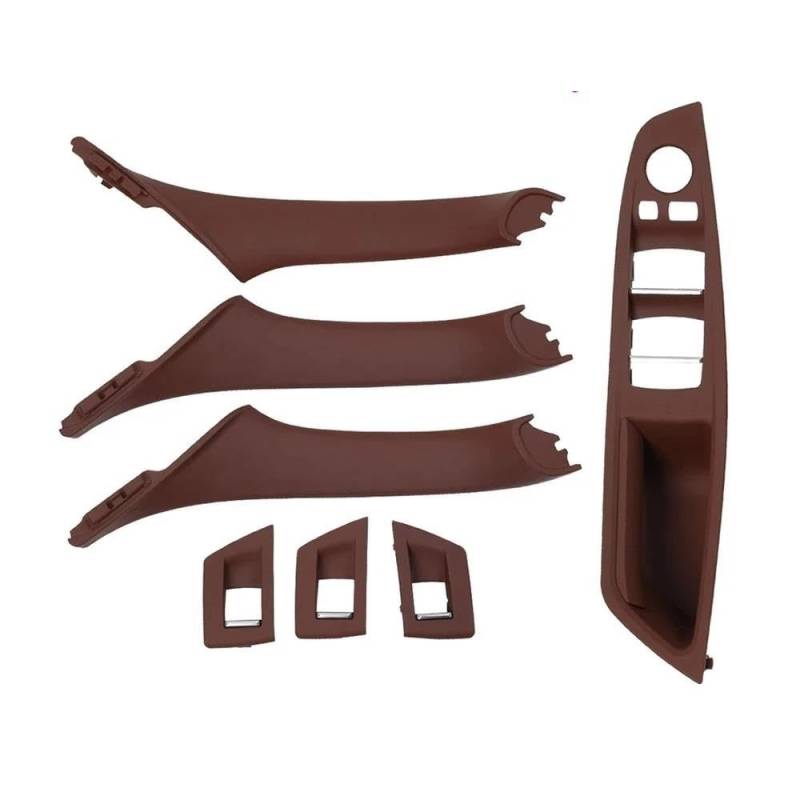 Türgriff Innen Für F10 F11 F18 Auto Innen Tür Pull Griff Armlehne Fenster Schalter Panel Für 520 523 525 528 530 Innenhaltegriff(Red Brown) von YSQOFDNFD