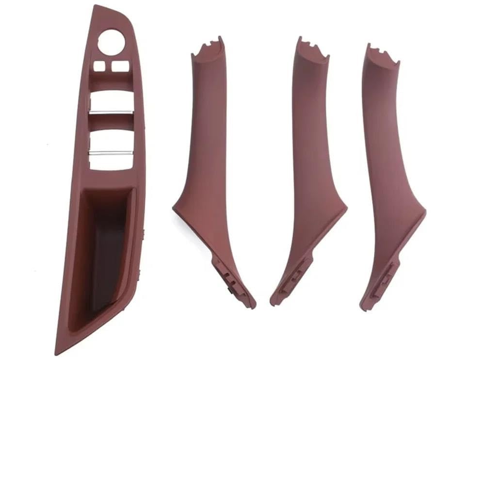 Türgriff Innen LHD Auto Tür Armlehne Panel Trim Pull Griff Set Für 5 Series F10 F11 F18 520i 523i 525i 528i Innenhaltegriff(Red Brown LHD 4PCS) von YSQOFDNFD