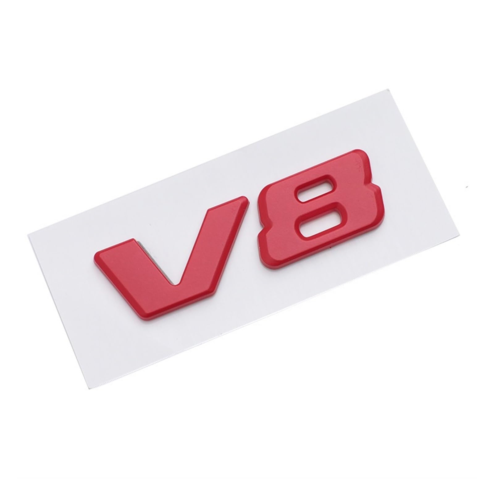 YSRWTBBA 3D-ABS-Chrom-Buchstaben, Auto-Abzeichen-Aufkleber, V8-Emblem-Logo, kompatibel mit S600 W222 S500 W140 CL600 M275 CLS63, einfach abziehen und abzi(Red-Matte-Flat) von YSRWTBBA