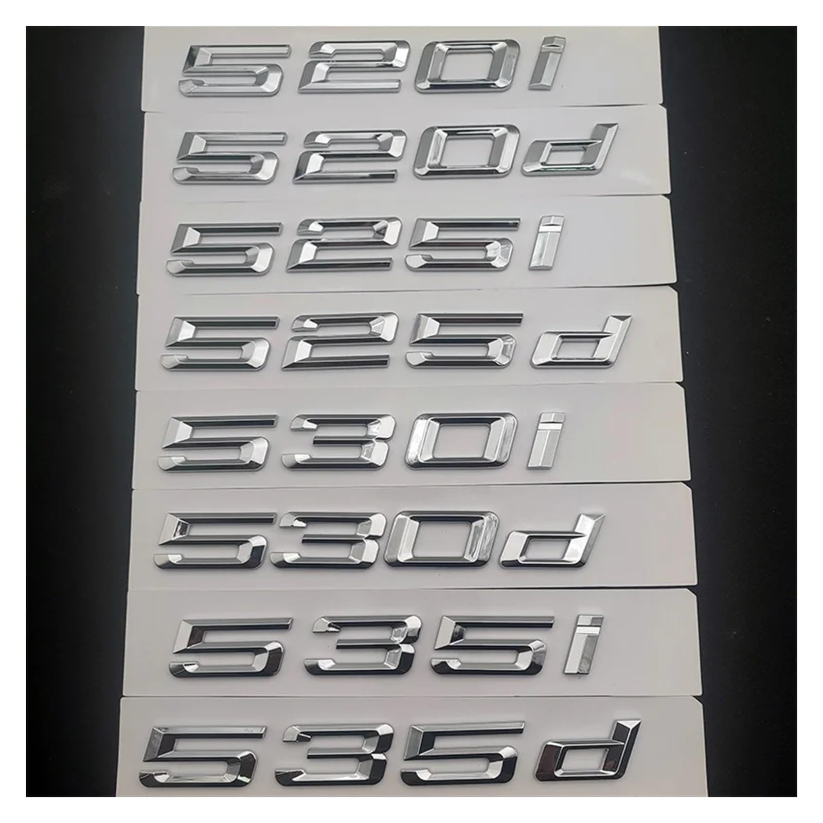YSRWTBBA 3D-ABS-Emblem for den Kofferraum, schwarz, kompatibel mit 518d 520i 520d 530i 535i 535d 530d E60 E39 F10, Logo-Schriftzug, Aufkleber, Zubehör, einfach abziehen und abz von YSRWTBBA