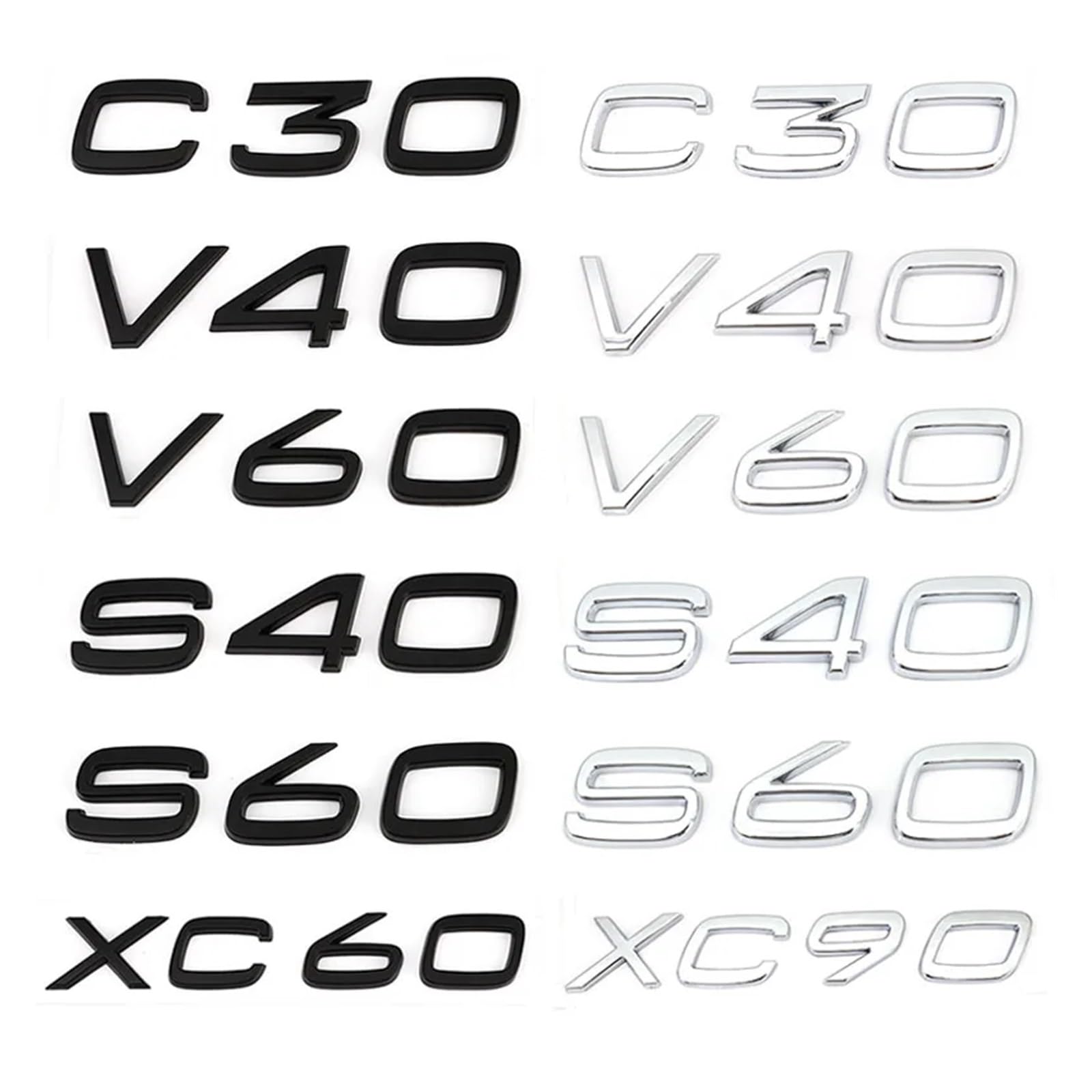 YSRWTBBA 3D AWD T3 T5 T6 T8 Logo-Emblem-Abzeichen Aufkleber Autoaufkleber Kompatibel mit C30 V40 V60 S40 S60 XC60 XC90 XC40 S80 S90 S80L S60L Auto-Styling, einfach abziehen und von YSRWTBBA