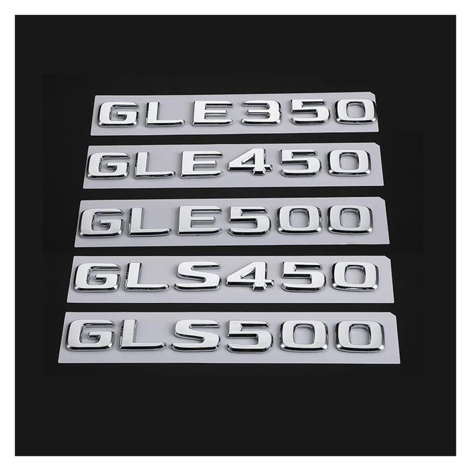 YSRWTBBA ABS 3D Chrombuchstaben Auto Kofferraum Emblem Logo Kompatibel mit GLE 350 450 500 W166 W167 GLS 450 500 X166 X167 Schriftzug Zubehör Einfach zu installieren, einfach abziehen und abzi(GLE400) von YSRWTBBA