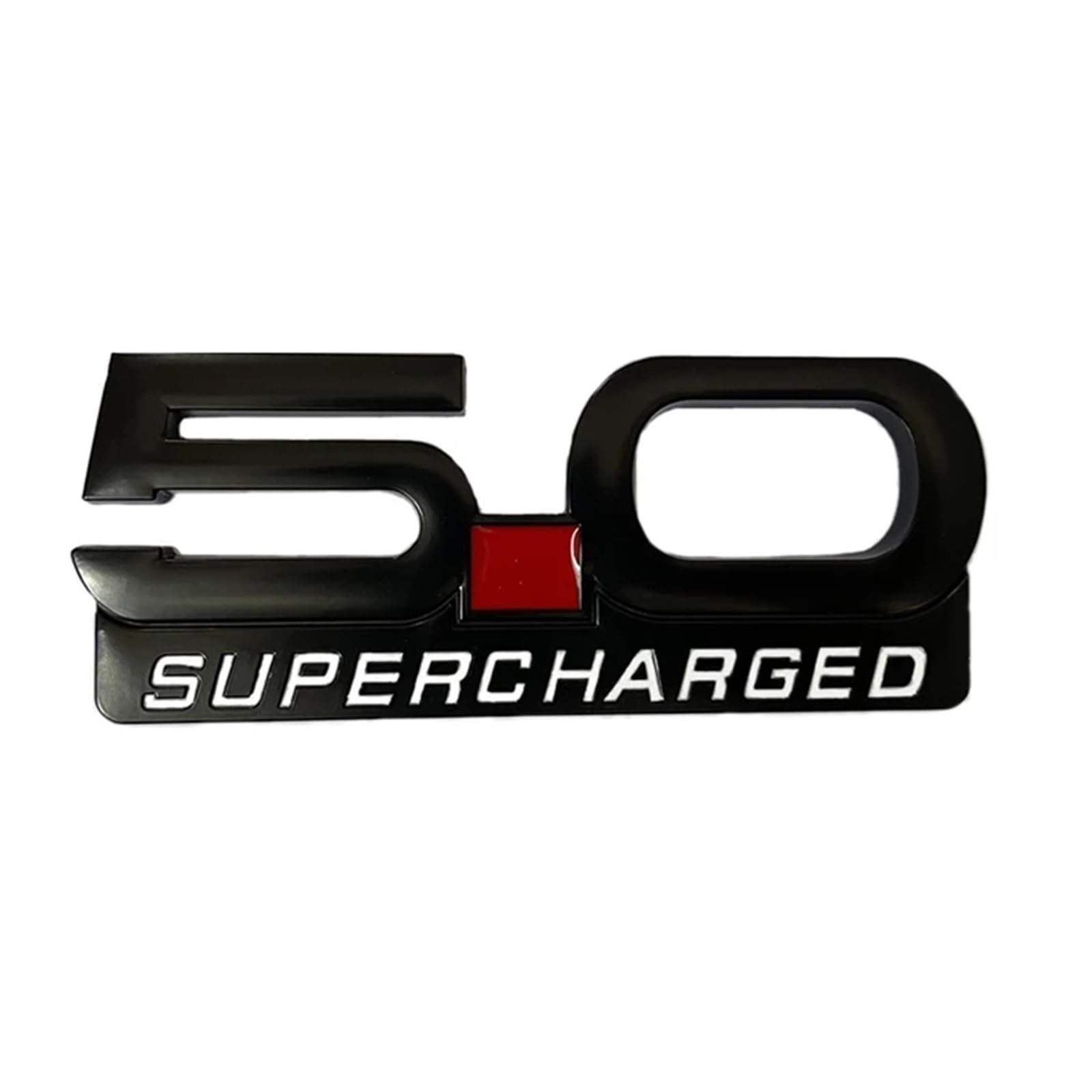 YSRWTBBA Auto 3D Metall 5.0 Supercharged Logo Aufkleber Aufkleber Kompatibel mit GT GT500 2022 2021 2020 Abzeichen Emblem Aufkleber, einfach abziehen und abzi(Black) von YSRWTBBA