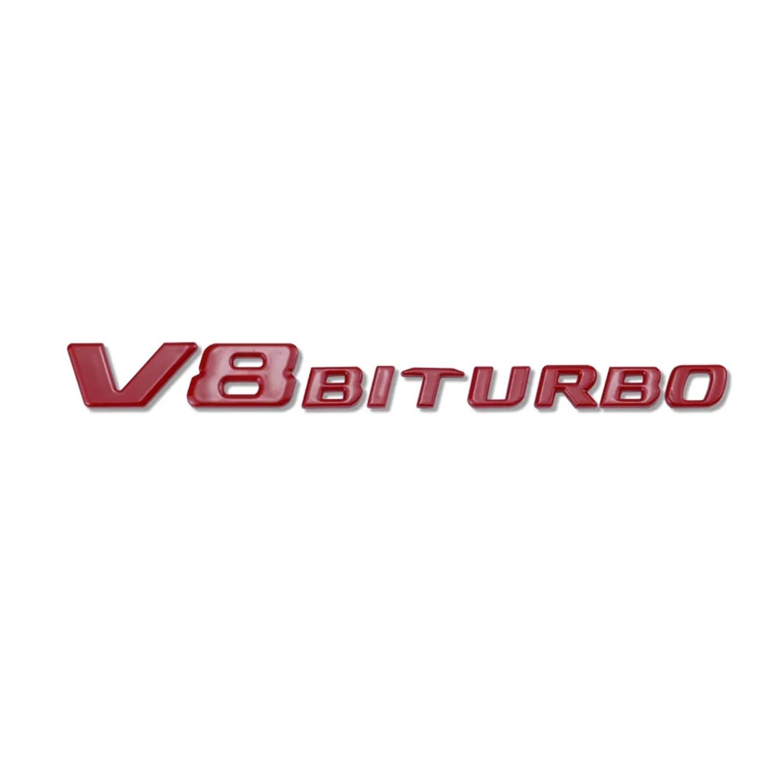 YSRWTBBA V8 BITURBO Buchstabe Logo Autoaufkleber Kompatibel mit Twin Turbo Logo Kotflügel Modifikation Zubehör Label Dekorativer Aufkleber, einfach abziehen und abzi(Red) von YSRWTBBA