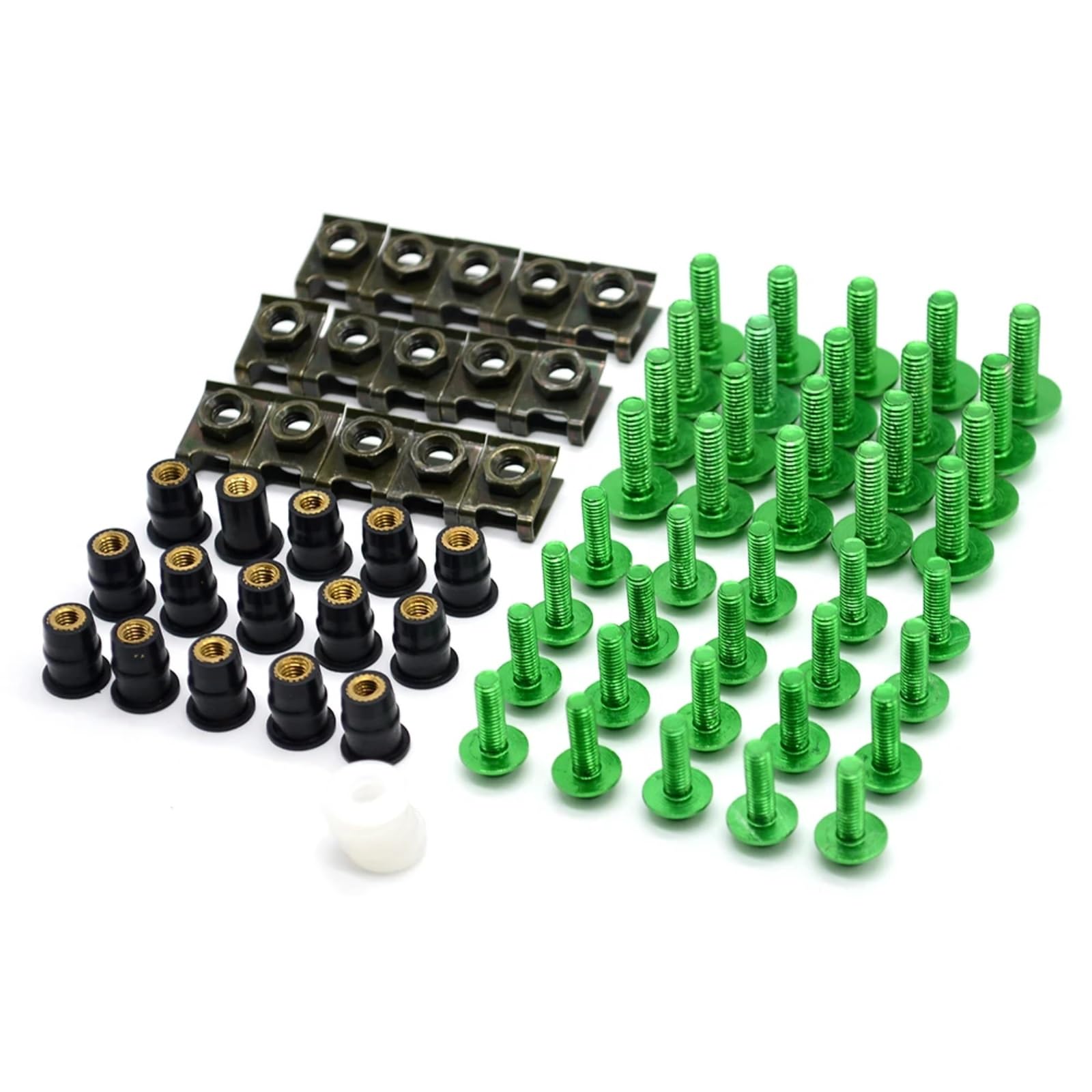 Motorrad Schrauben Muttern Für CBR600RR Für CBR650F Motorrad Windschutzscheibe Verkleidung Schrauben Muttern Schrauben Unterlegscheibe Kit Befestigungs Clips Schrauben Für Bolzen Sortiment Kit(Green) von YSSLYEU