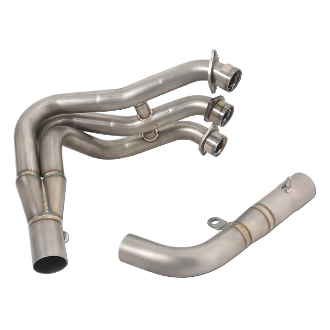 YSSLYEU Motorrad Auspuffrohr Für Daytona 675R 2006-2012 Front Link Pipe Motorrad-Auspuffanlagen Für Escape Mod Schalldämpfer Motorrad-Auspuffadapter(Silver) von YSSLYEU