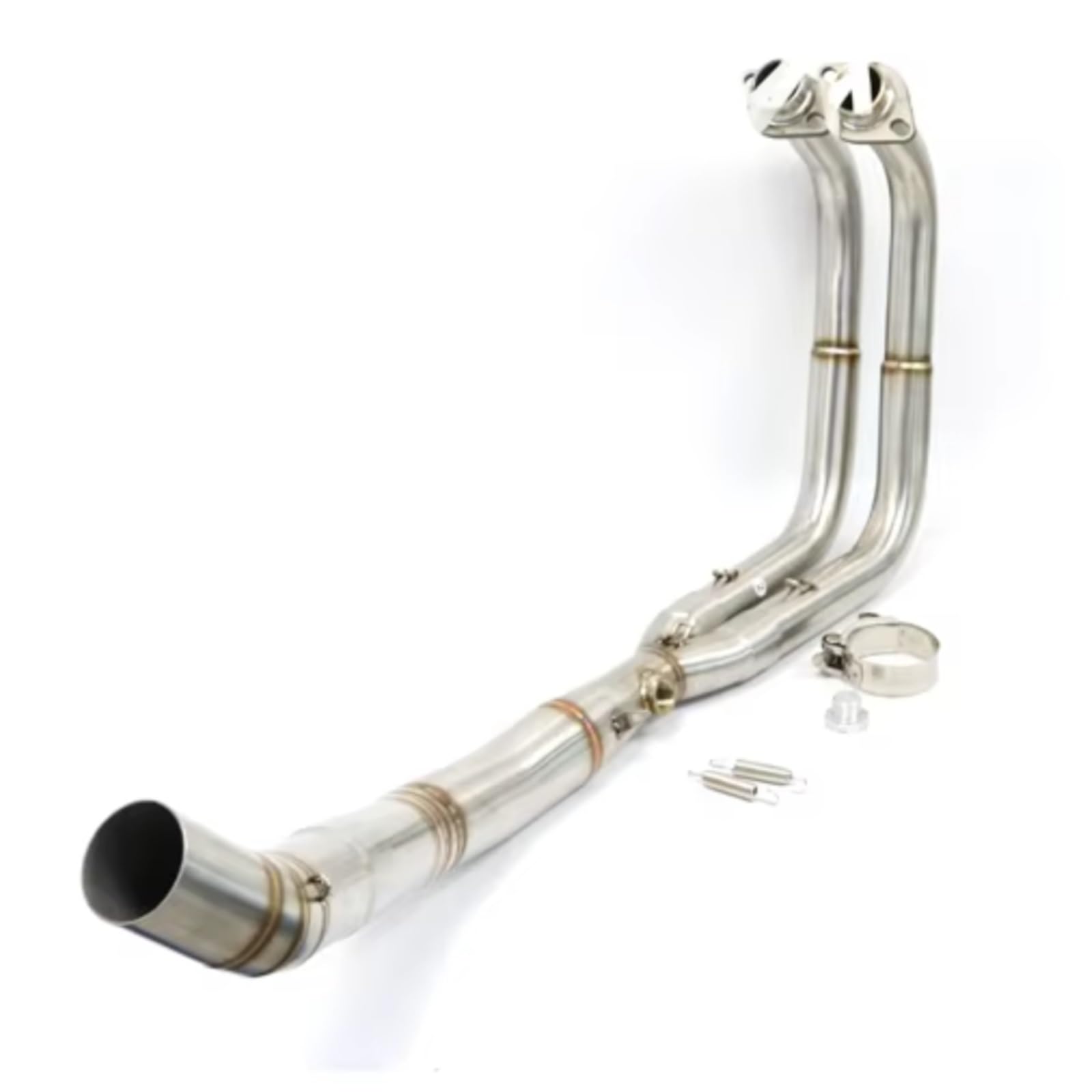 YSSLYEU Motorrad Auspuffrohr Für Ninja400 Für Z400 Für EX400 2017 2018 2019 Motorradauspuff Komplettsystem Front Link Pipe Motorrad Auspuffrohr Endrohr(Silver) von YSSLYEU