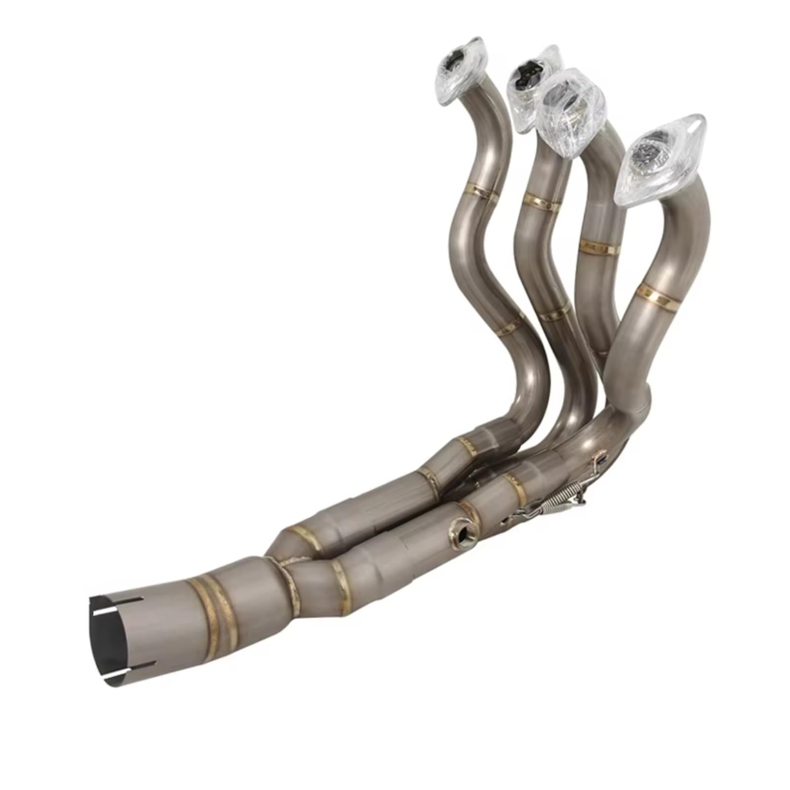 YSSLYEU Motorrad Auspuffrohr Für ZX6R 636 2007-2017 Motorradauspuff-Fluchtsystem Schalldämpfer Front Link Pipe Motorrad-Vollauspuffsystem(Silver) von YSSLYEU