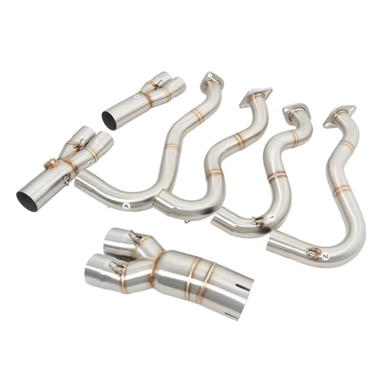 YSSLYEU Motorrad Auspuffrohr Für ZX6R 636 2009-2022 Slip-On Modify Schalldämpfer Front Link Pipe Motorradauspuff Für Escape Moto System Motorrad-Vollauspuffsystem von YSSLYEU